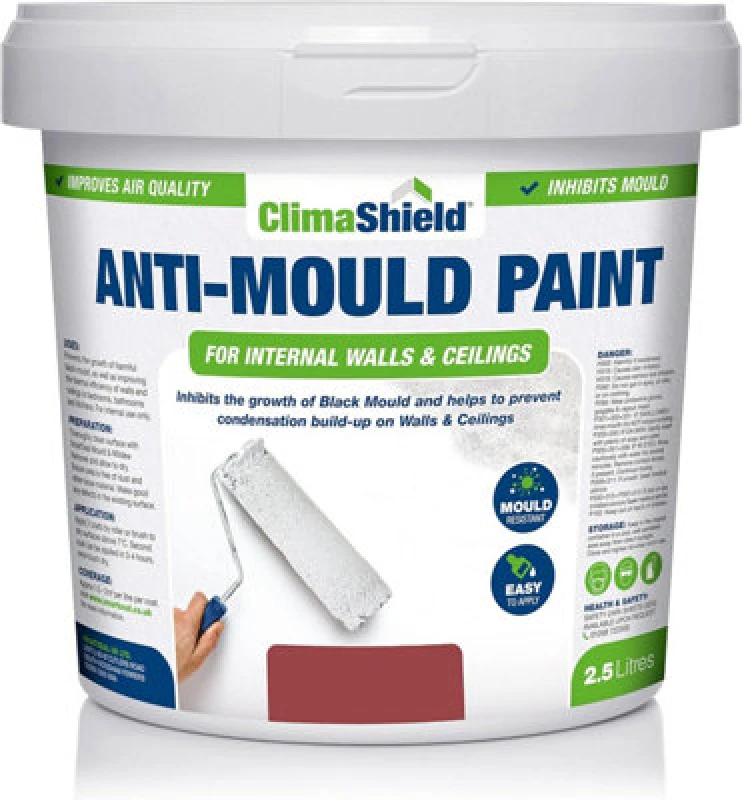 Image of Smartseal Anti Mould Paint - Brick Red (2.5L) For Bathroom, Kitchen And Bedroom Walls & Ceilings, Red 5.061E+12