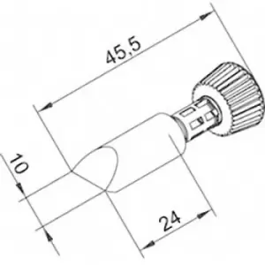 image of Ersa 0102CDLF100/SB Soldering tip Chisel-shaped Tip size 10 mm Tip length 45.5mm Content