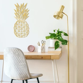 Image of P?neapple Metal Decor - Gold Gold Decorative Metal Wall Accessory