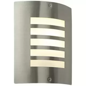 Image of Loops - IP44 Outdoor Curved Wall Light Brushed Steel & Diffuser E27 Edison Porch Lamp
