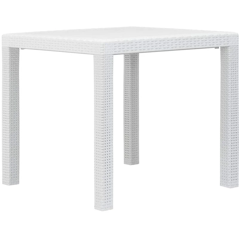Image of VIDAXL Garden Table White 79x79x72cm Plastic Rattan Look Vidaxl 45601