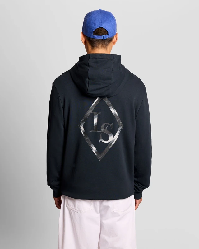Image of Lyle & Scott Mens Chest Print Graphic Sweatshirt in Navy