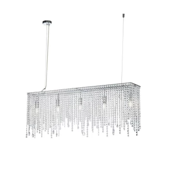 Image of Empress Ceiling Pendant Lamp Chrome & Crystal, 5 Light, E14