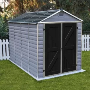 image of Rowlinson Palram 6x10ft Skylight Grey Deco Apex Shed, none