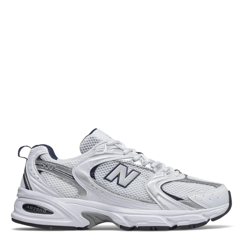 Image of New Balance 530 trainers in white & silver White/Silver UK 3.5 (EU 36)