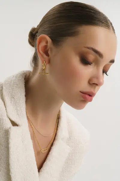 image of Elk & Bloom Chunky 18K Gold Thick Hoops Gold