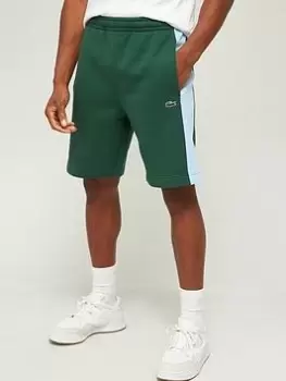 Image of Lacoste Side Stripe Jersey Shorts, Green Size M Men