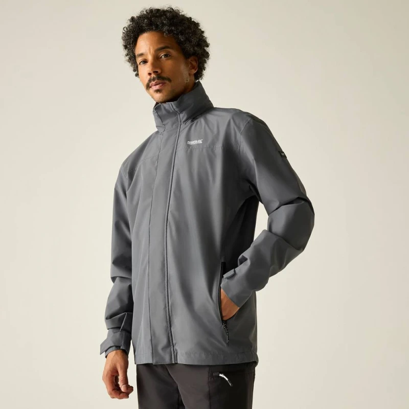 Image of Regatta Mens Matt II Waterproof Shell in Dark Grey Size: Medium Dark Grey Male M