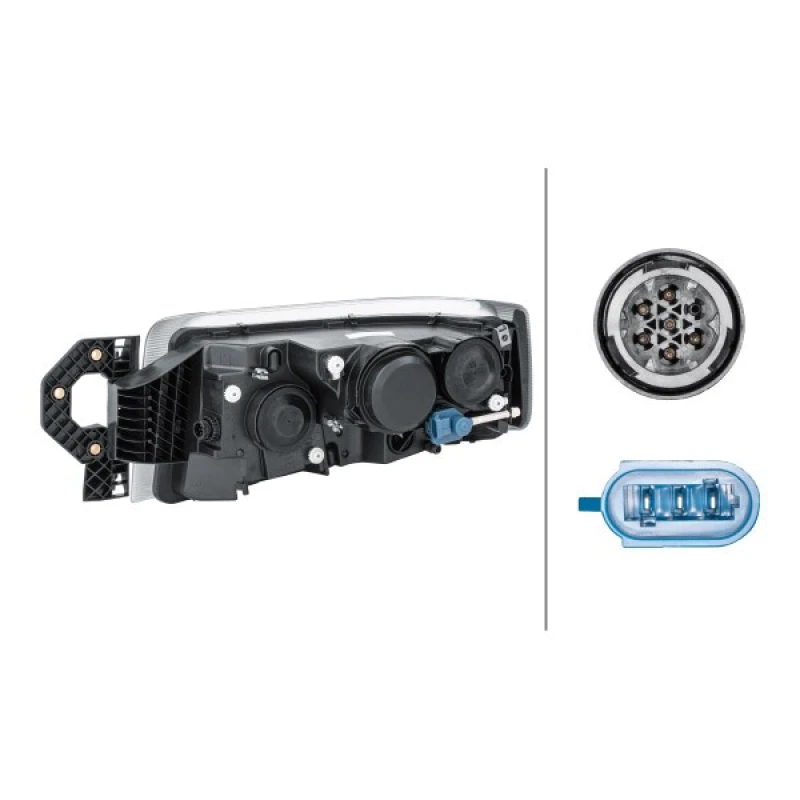 Image of HELLA 1EL 011 899-421 Headlights H1, Right, with bulbs, Halogen Headlight (259)