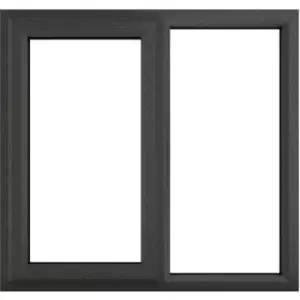 Image of Crystal Casement uPVC Window Left Hand Opening Next To a Fixed Light 1190mm x 1040mm Clear Double Glazing /White in Grey