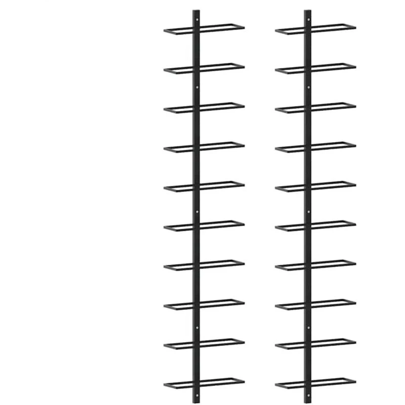 Image of VIDAXL Vidaxl - Wall-mounted Wine Racks for 20 Bottles 2 pcs Black Metal 8719883979052