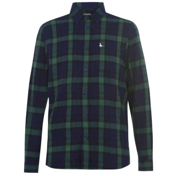 Jack Wills Langworth Flannel Check Shirt - Dark Green