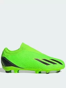 Image of adidas Junior X Laceless Speed Form.3 Astro Turf Football Boots - Green, Size 10