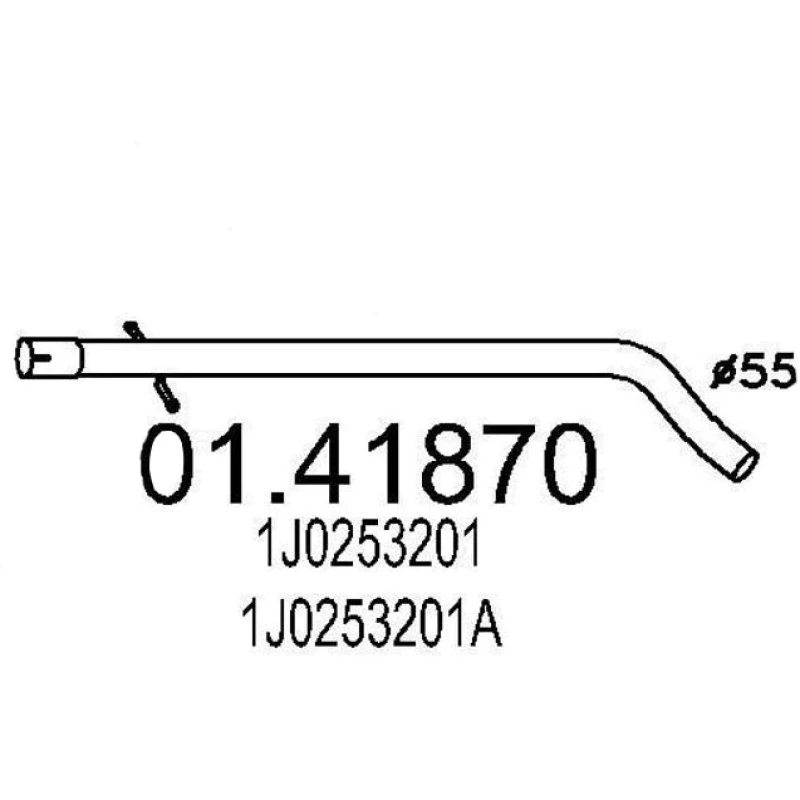 Image of MTS 01.41870 Exhaust Pipe Front, Length: 890mm Exhaust Pipe (17)