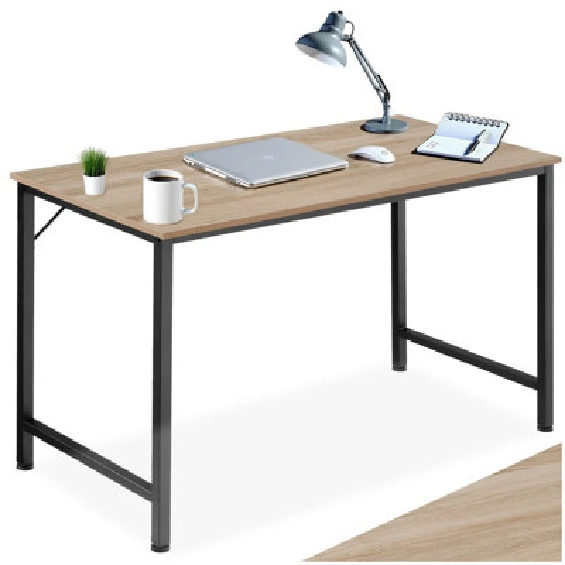 Image of Tectake Desk Jenkins - Computer, Writing, Study Table 140 Cm - Industrial Wood Light, Oak Sonoma