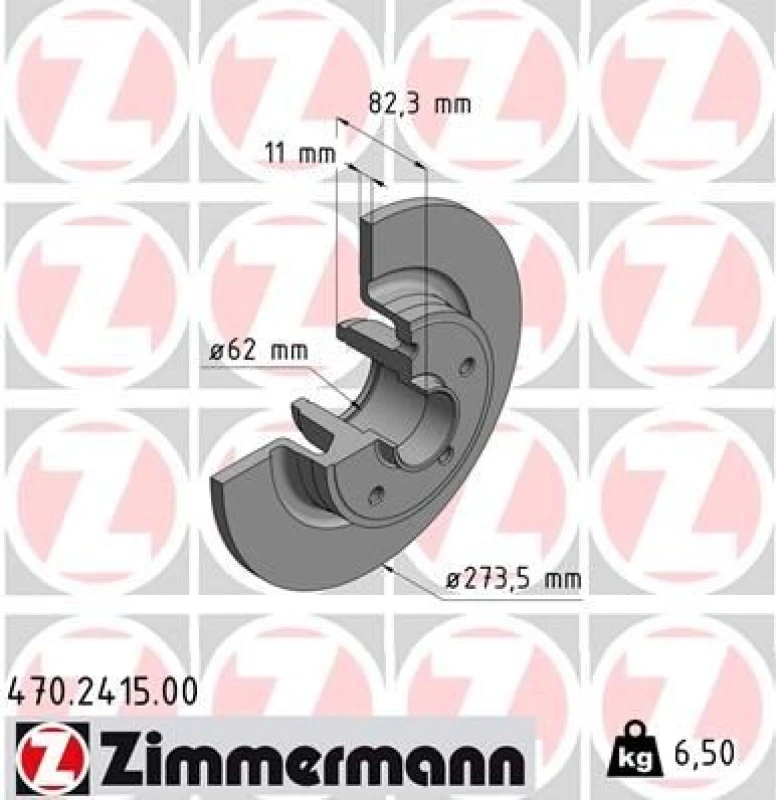 Image of ZIMMERMANN Brake disc ZIMMERMANN 470.2415.00