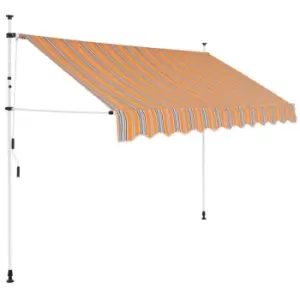 Image of VidaXL Manual Retractable Awning 300cm Yellow and Blue Stripes