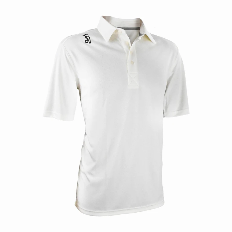 Image of Kookaburra Sport Kookaburra Elite Short Sleeve Cricket Shirt - Senior Sizes Cream male 2X Large