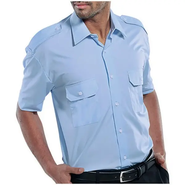 Image of Beeswift Beeswift Pilot Short Sleeve Shirt Sky Blue 18.5 PSSSB18.5