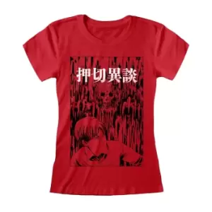 Image of Junji-Ito Womens/Ladies Drips Fitted T-Shirt (S) (Red)