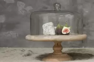 Image of Nkuku Recycled Glass Dome Cake Stand Serveware Brown 35 x 35.5cm (Diameter)