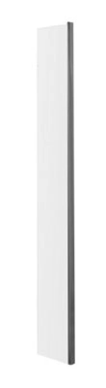Image of Nuie Wetroom Screen Return, Toughened Fixed Glass Shower Screen For Wet Room & Shower Enclosures In Brushed Pewter, 215X1850mm