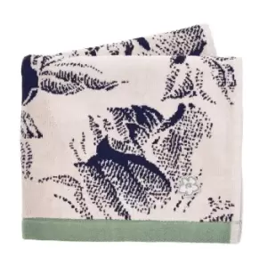 Image of Ted Baker Glitch Floral Cotton Towels - Navy