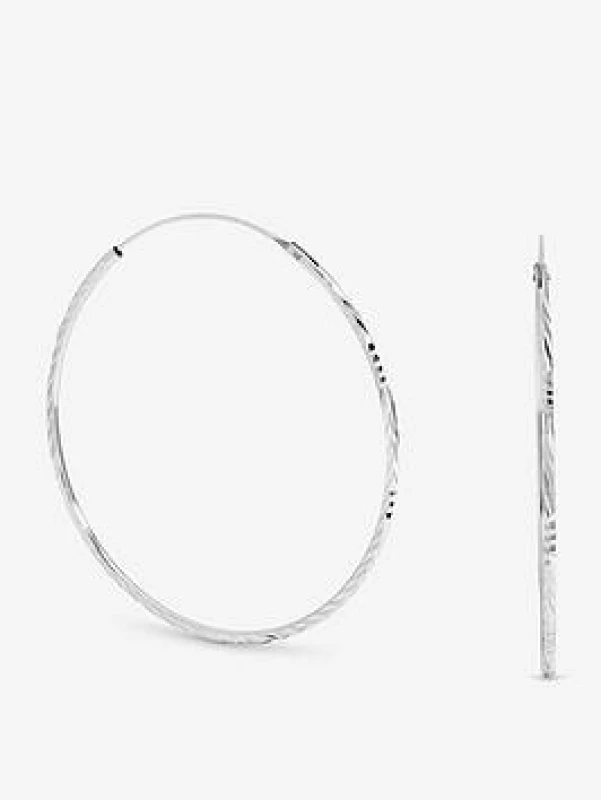 Image of Simply Silver Sterling Silver 925 Diamond Cut Sleeper Hoops Stud Earrings One Size Silver 39776511000