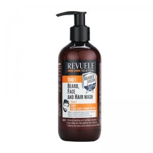 image of Revuele Barber Salon 3 in 1 Beard, Face and Hair Wash 300ml