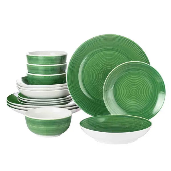 Image of Waterside 16Pc Green Spinwash Dinner Set 6234