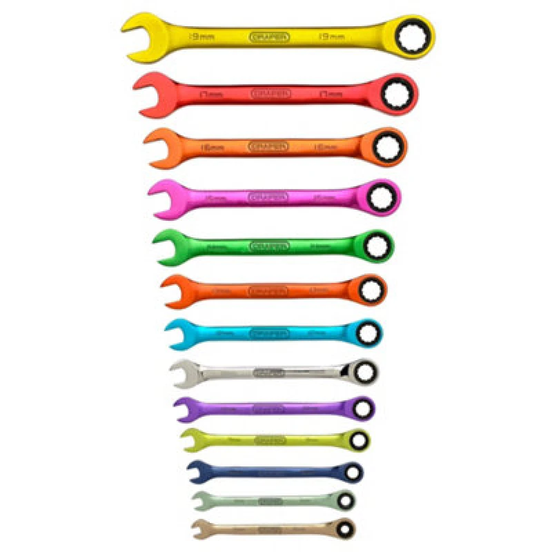 Image of Draper HI TORQ 13 Piece Ratchet Combination Spanner Set RSS13