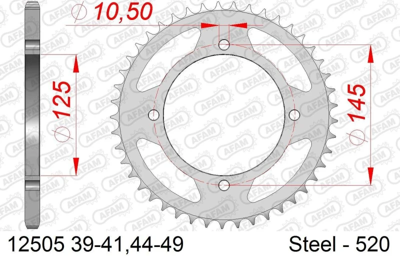 Image of AFAM 12505-47 Chain Sprocket Steel Chain Sprocket (5479)
