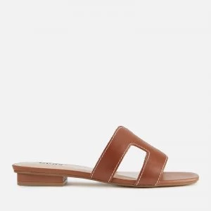 image of Dune Womens Loupe Leather Mule Sandals - Tan - UK 3 - Tan