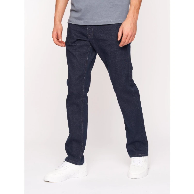 Image of Crosshatch Crosshatch Men Cadman Straight Jeans in Dark Navy Size: 30S Dark Navy 30S Male 5059294033114