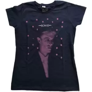 image of David Bowie - Dots Ladies XX-Large T-Shirt - Blue