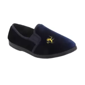 Image of Sleepers Kids Boys Kyle Lion Motif Twin Gusset Slippers (1 UK) (Navy Blue)