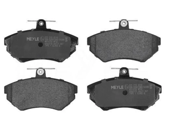 Image of MEYLE 025 219 4519 Brake pad set Front Axle, prepared for wear warning indicator, Original Quality, with anti-squeak plate Brake Pad Set,disc brake (