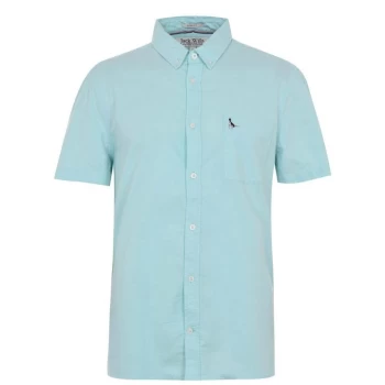 image of Jack Wills Stableton Short Sleeve Oxford Shirt - Mint