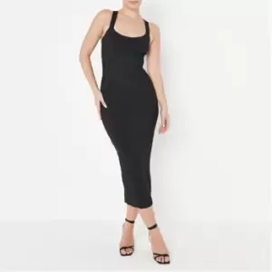 Missguided Tall Scoop X Back Midaxi Dress Bndg - Black