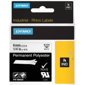Image of Rhino 24MM Black on Clear Perm Poly Tape 1805433