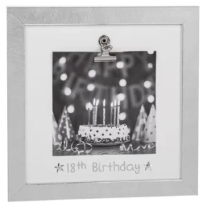 Image of Silver Clip Frame 18th Birthday