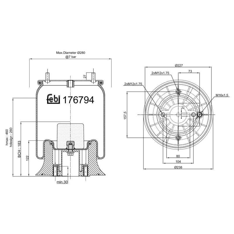 Image of FEBI BILSTEIN 176794 Boot, air suspension Boot,air suspension (324)