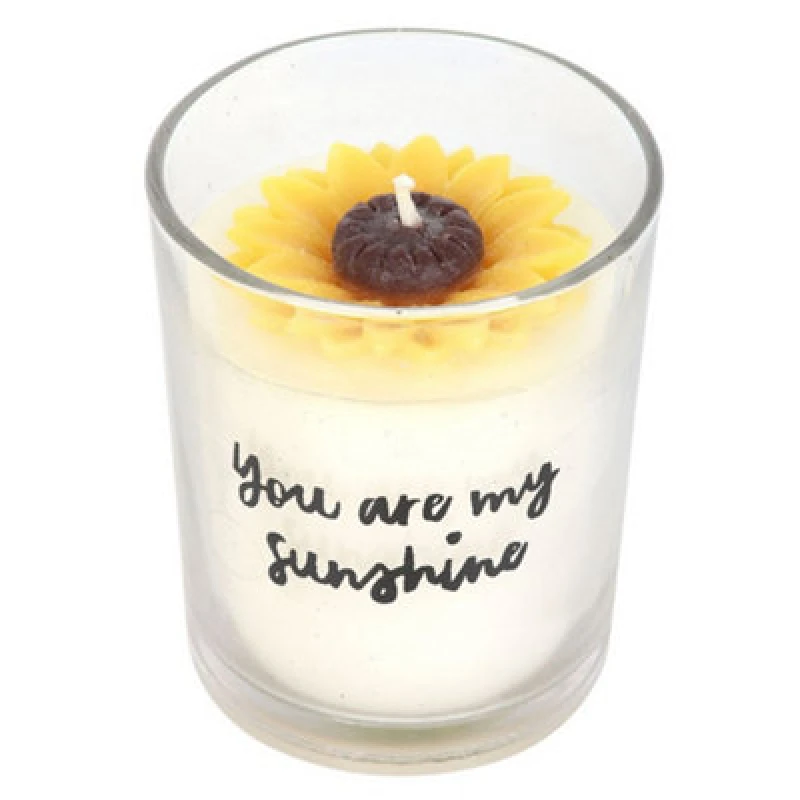 Image of Something Different Something Different You Are My Sunshine Sunflower Candle in White White One Size Unisex 5063703960502