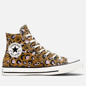 Image of Converse Womens Chuck Taylor All Star Mystic World Hi-Top Trainers - Wheat/Black/Pink - UK 6