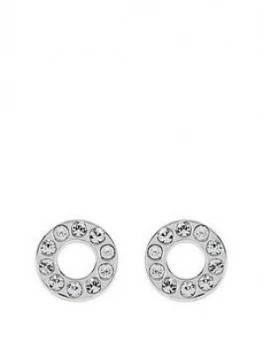 image of Radley Sterling Silver Crystal Set Circle Ladies Stud Earrings