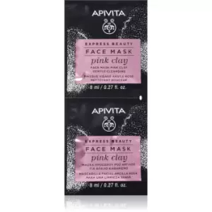 image of Apivita Express Beauty Pink Clay Cleansing Mask for Face 2x8 ml