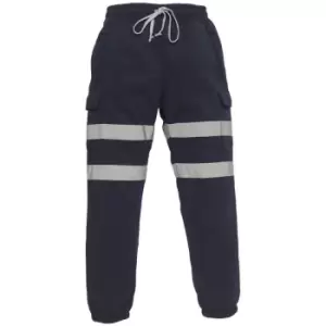 Image of Yoko Adults Unisex Hi Vis Jogging Pants (2XL) (Navy Blue) - Navy Blue