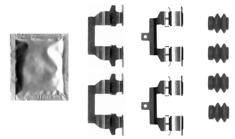 Image of HELLA Brake pad fitting kit HELLA 8DZ 355 206-361