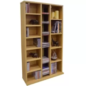 image of Techstyle St Laurence 355 Cd / 130 DVD Bluray Media Storage Shelves Beech