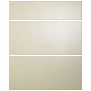 image of Cooke Lewis Raffello High Gloss Cream Drawer front W600mm Set of 3